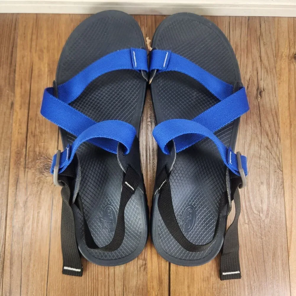Chaco Lowdown Sandals Men's 14 Blue Black Outdoors Trail Hiking Beach Adjustable